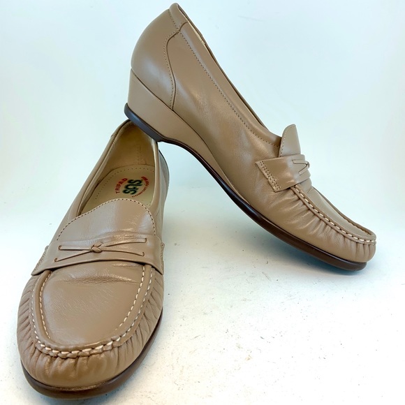 SAS Shoes - SAS Easier Moccasin Low Wedge Heel Loafer NARROW